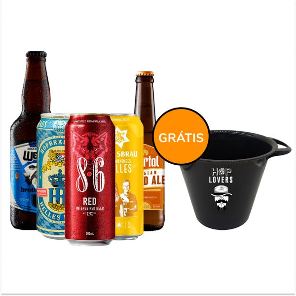 Kit Degustacao Volta ao Mundo -5 Unid- + Balde de Cerveja 5L Gratis